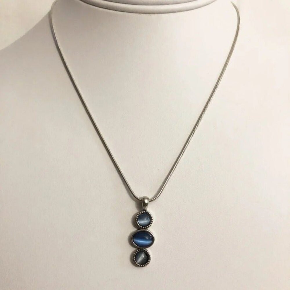 Lia Sophia Blue Cabochon Pendant Necklace